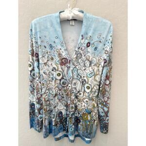 DOLCEZZA | Symphonie Abstract Art Print Long Sleeve Top | Size Small